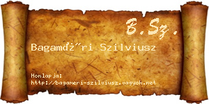 Bagaméri Szilviusz névjegykártya